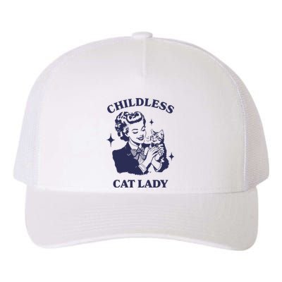 Childless Cat Lady Kamala 2024 Harris Feminist Women Rights Yupoong Adult 5-Panel Trucker Hat