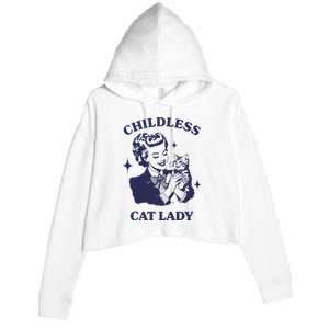 Childless Cat Lady Kamala 2024 Harris Feminist Women Rights Crop Fleece Hoodie