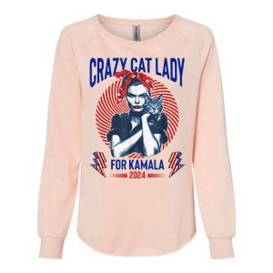 Crazy Cat Lady For Kamala 2024 Kamala Election 2024 Vote Womens California Wash Sweatshirt