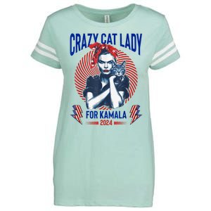 Crazy Cat Lady For Kamala 2024 Kamala Election 2024 Vote Enza Ladies Jersey Football T-Shirt