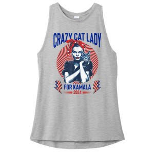 Crazy Cat Lady For Kamala 2024 Kamala Election 2024 Vote Ladies PosiCharge Tri-Blend Wicking Tank