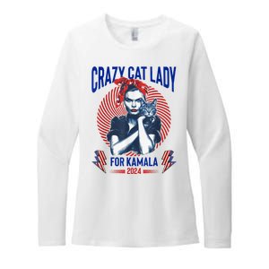 Crazy Cat Lady For Kamala 2024 Kamala Election 2024 Vote Womens CVC Long Sleeve Shirt