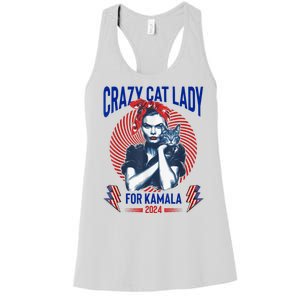 Crazy Cat Lady For Kamala 2024 Kamala Election 2024 Vote Women's Racerback Tank