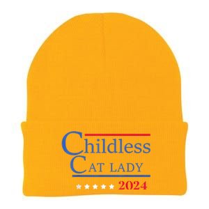 Childless Cat Lady 2024 Ladies Is Voting Kamala Knit Cap Winter Beanie