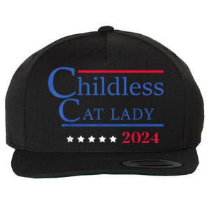 Childless Cat Lady 2024 Ladies Is Voting Kamala Wool Snapback Cap