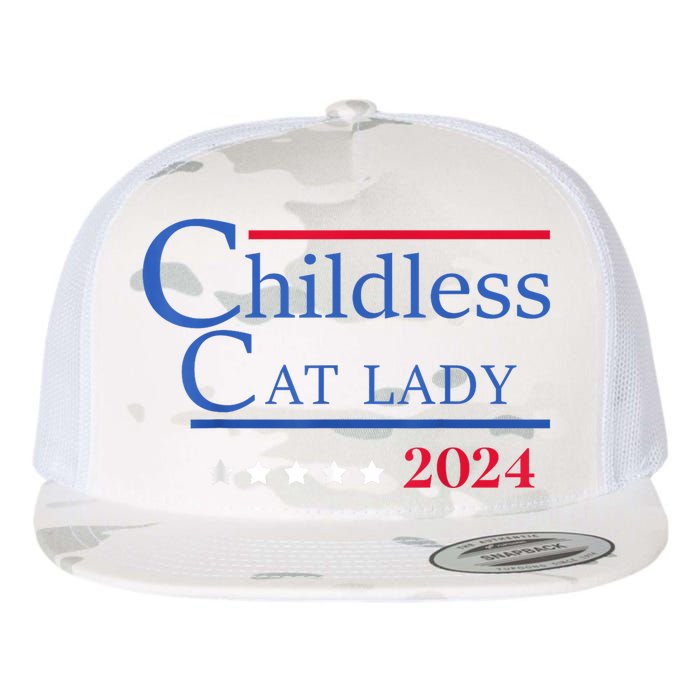 Childless Cat Lady 2024 Ladies Is Voting Kamala Flat Bill Trucker Hat