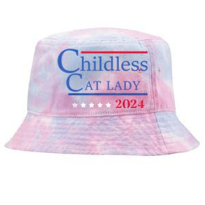 Childless Cat Lady 2024 Ladies Is Voting Kamala Tie-Dyed Bucket Hat