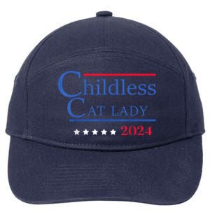 Childless Cat Lady 2024 Ladies Is Voting Kamala 7-Panel Snapback Hat