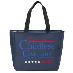 Childless Cat Lady 2024 Ladies Is Voting Kamala Zip Tote Bag