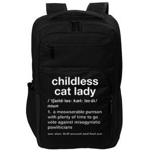 Childless Cat Lady Funny Dictionary Definition Impact Tech Backpack