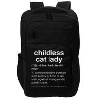 Childless Cat Lady Funny Dictionary Definition Impact Tech Backpack