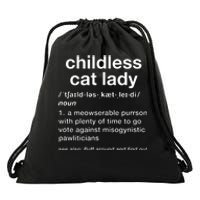 Childless Cat Lady Funny Dictionary Definition Drawstring Bag