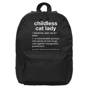 Childless Cat Lady Funny Dictionary Definition 16 in Basic Backpack