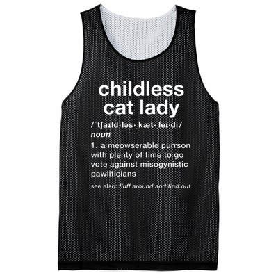 Childless Cat Lady Funny Dictionary Definition Mesh Reversible Basketball Jersey Tank