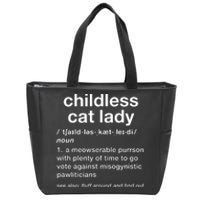 Childless Cat Lady Funny Dictionary Definition Zip Tote Bag