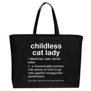 Childless Cat Lady Funny Dictionary Definition Cotton Canvas Jumbo Tote