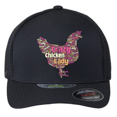 Crazy Chicken Lady Typography Chickens Farm Animal Lover Flexfit Unipanel Trucker Cap