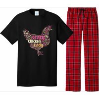 Crazy Chicken Lady Typography Chickens Farm Animal Lover Pajama Set