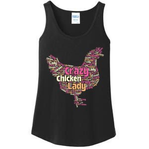 Crazy Chicken Lady Typography Chickens Farm Animal Lover Ladies Essential Tank