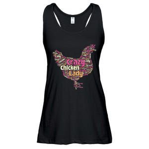 Crazy Chicken Lady Typography Chickens Farm Animal Lover Ladies Essential Flowy Tank