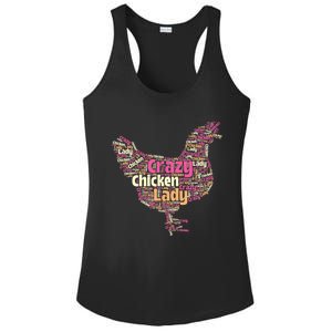 Crazy Chicken Lady Typography Chickens Farm Animal Lover Ladies PosiCharge Competitor Racerback Tank