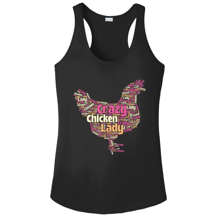 Crazy Chicken Lady Typography Chickens Farm Animal Lover Ladies PosiCharge Competitor Racerback Tank