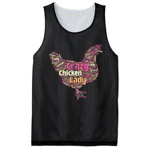 Crazy Chicken Lady Typography Chickens Farm Animal Lover Mesh Reversible Basketball Jersey Tank