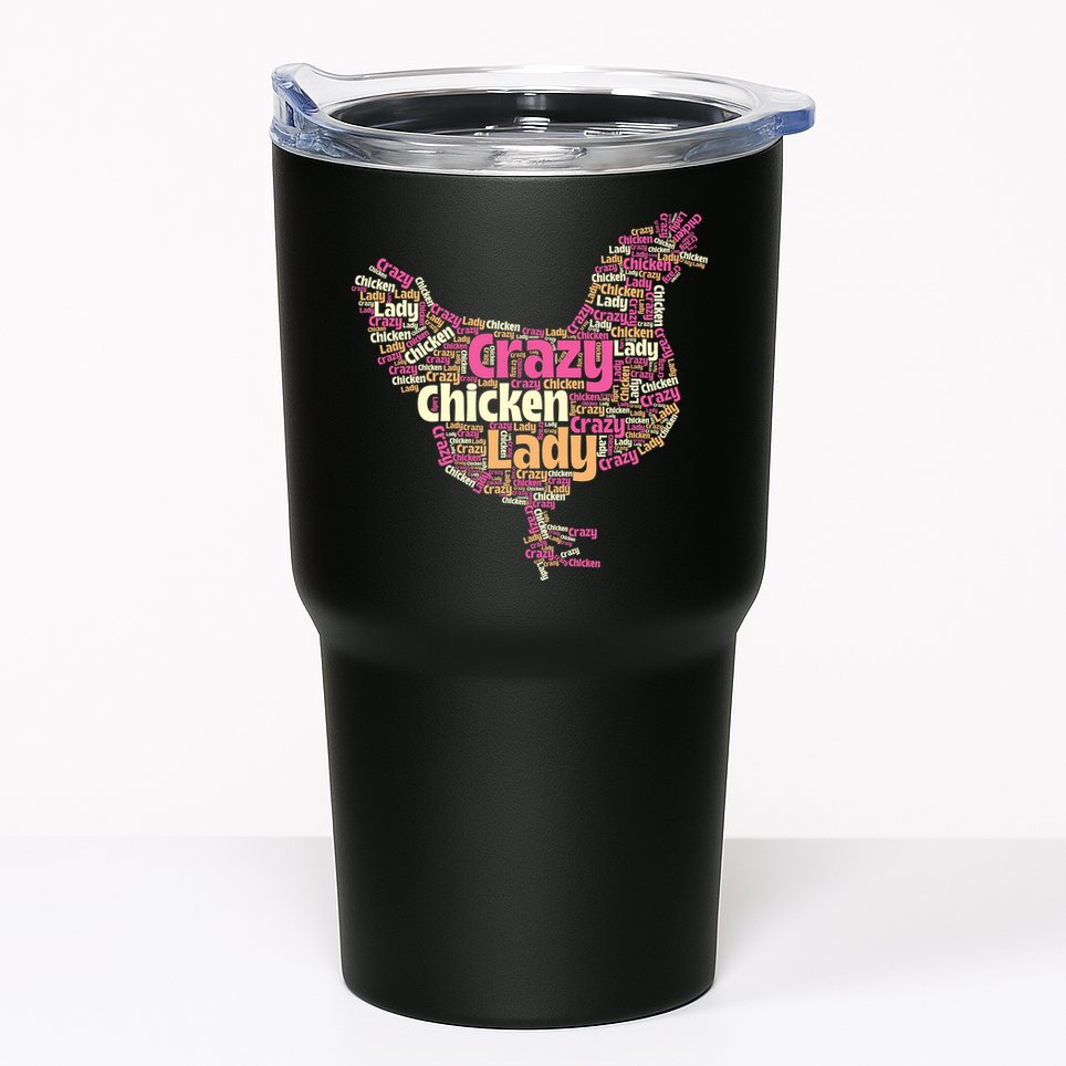 Crazy Chicken Lady Typography Chickens Farm Animal Lover Tumbler