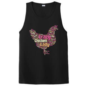 Crazy Chicken Lady Typography Chickens Farm Animal Lover PosiCharge Competitor Tank