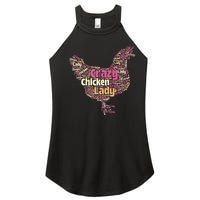 Crazy Chicken Lady Typography Chickens Farm Animal Lover Women's Perfect Tri Rocker Tank