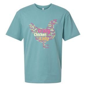 Crazy Chicken Lady Typography Chickens Farm Animal Lover Sueded Cloud Jersey T-Shirt