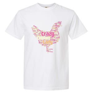 Crazy Chicken Lady Typography Chickens Farm Animal Lover Garment-Dyed Heavyweight T-Shirt