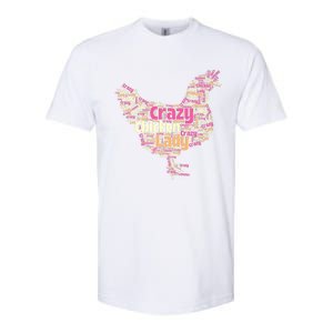 Crazy Chicken Lady Typography Chickens Farm Animal Lover Softstyle CVC T-Shirt