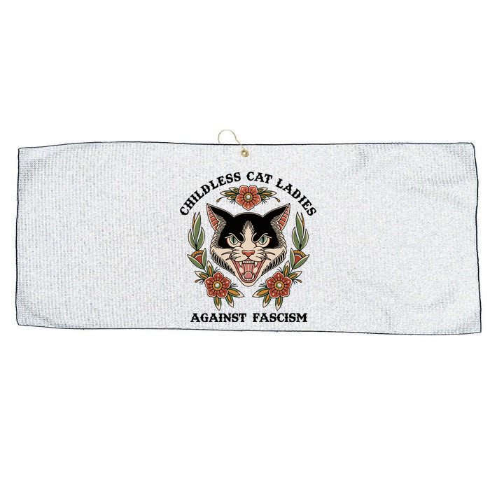 Childless Cat Ladies Against Fascism Large Microfiber Waffle Golf Towel