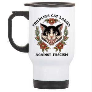 Childless Cat Ladies Against Fascism Stainless Steel Travel Mug