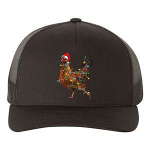 Chicken Christmas Lights Santa Hat Funny Chicken Lover Xmas Yupoong Adult 5-Panel Trucker Hat