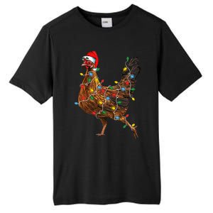 Chicken Christmas Lights Santa Hat Funny Chicken Lover Xmas Tall Fusion ChromaSoft Performance T-Shirt