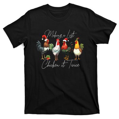 Christmas Chicken Lover Xmas Santa Hat Funny Farm Gift T-Shirt