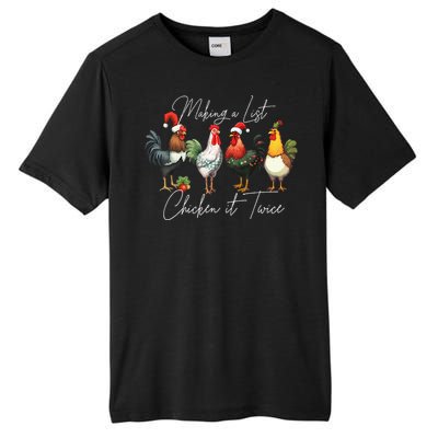 Christmas Chicken Lover Xmas Santa Hat Funny Farm Gift Tall Fusion ChromaSoft Performance T-Shirt