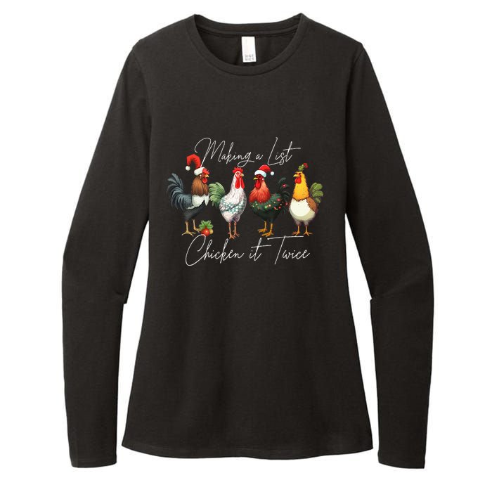 Christmas Chicken Lover Xmas Santa Hat Funny Farm Gift Womens CVC Long Sleeve Shirt