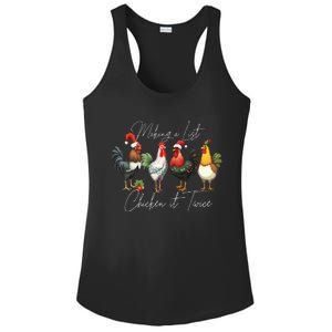 Christmas Chicken Lover Xmas Santa Hat Funny Farm Gift Ladies PosiCharge Competitor Racerback Tank