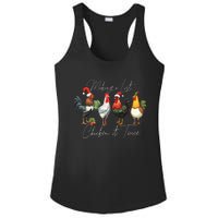 Christmas Chicken Lover Xmas Santa Hat Funny Farm Gift Ladies PosiCharge Competitor Racerback Tank