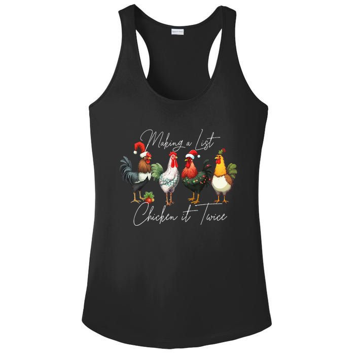 Christmas Chicken Lover Xmas Santa Hat Funny Farm Gift Ladies PosiCharge Competitor Racerback Tank