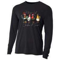 Christmas Chicken Lover Xmas Santa Hat Funny Farm Gift Cooling Performance Long Sleeve Crew