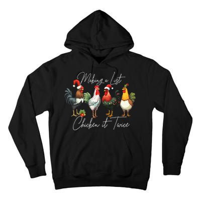 Christmas Chicken Lover Xmas Santa Hat Funny Farm Gift Tall Hoodie