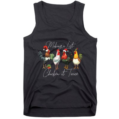 Christmas Chicken Lover Xmas Santa Hat Funny Farm Gift Tank Top