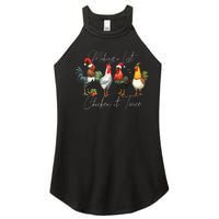 Christmas Chicken Lover Xmas Santa Hat Funny Farm Gift Women's Perfect Tri Rocker Tank