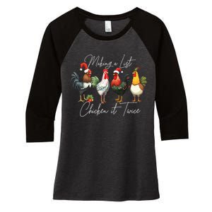 Christmas Chicken Lover Xmas Santa Hat Funny Farm Gift Women's Tri-Blend 3/4-Sleeve Raglan Shirt