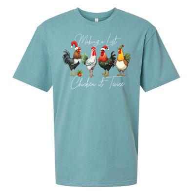 Christmas Chicken Lover Xmas Santa Hat Funny Farm Gift Sueded Cloud Jersey T-Shirt