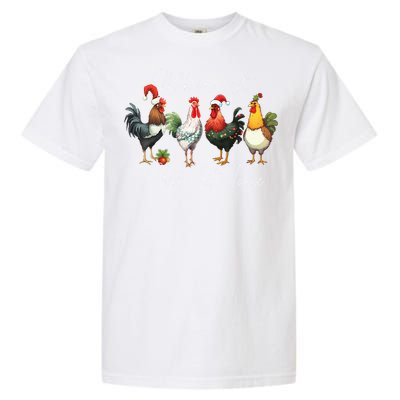 Christmas Chicken Lover Xmas Santa Hat Funny Farm Gift Garment-Dyed Heavyweight T-Shirt